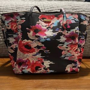 Kate Spade floral print large shoulder bag with multiple internal pockets